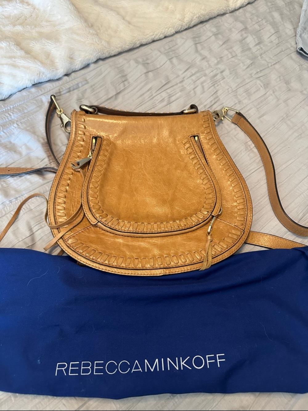 Rebecca Minkoff Saddle Crossbody Bag - Cognac Brown